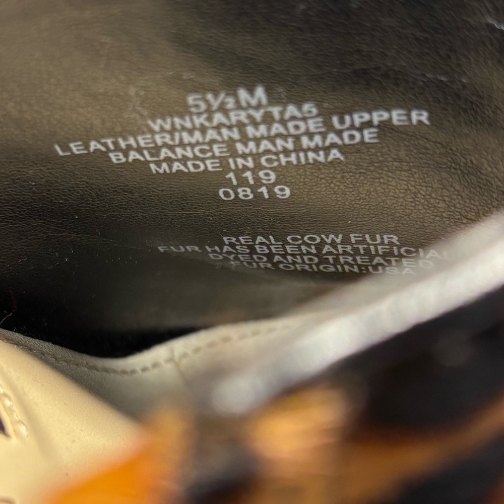 NINE West NWOT Size 5.5M Karyta Leopard Print Pointed-Toe Calf Hair Mules 3”heel - Picture 7 of 7
